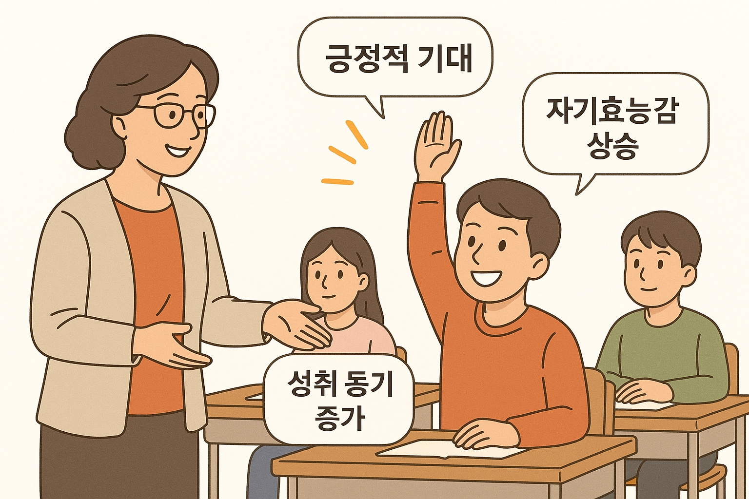 교사의 기대가 긍정적 학업 성과를 이끄는 장면