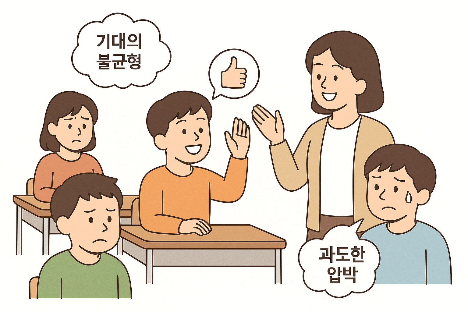 기대의 부작용을 설명하는 교육 장면