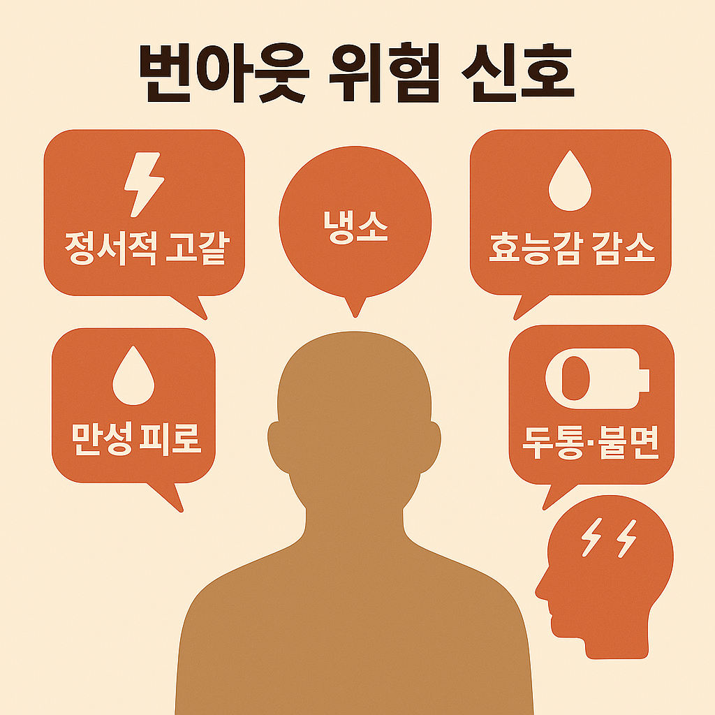 번아웃 위험 신호 인포그래픽