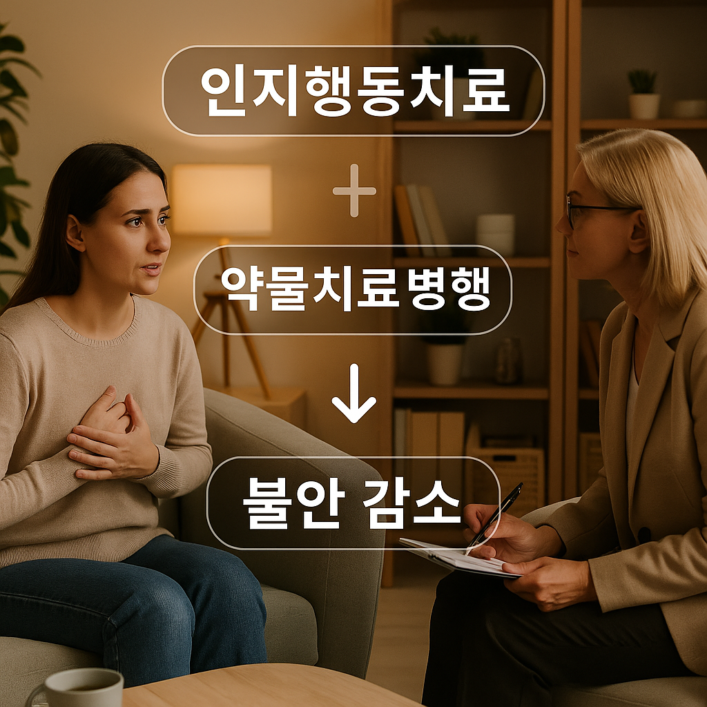 불안장애 상담 치료 장면 일러스트
