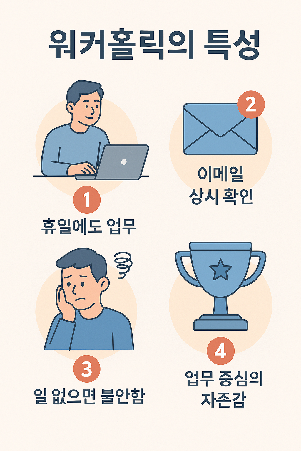 워커홀릭의 특징 요약 인포그래픽