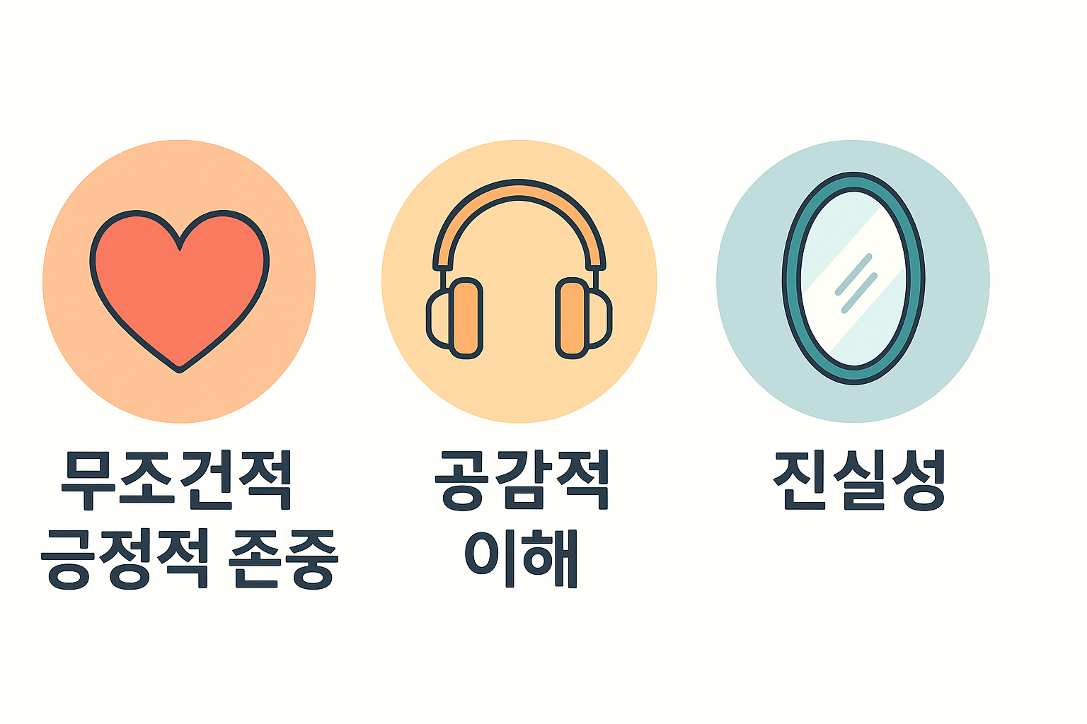 인간중심 상담의 3대 원리 요약 인포그래픽