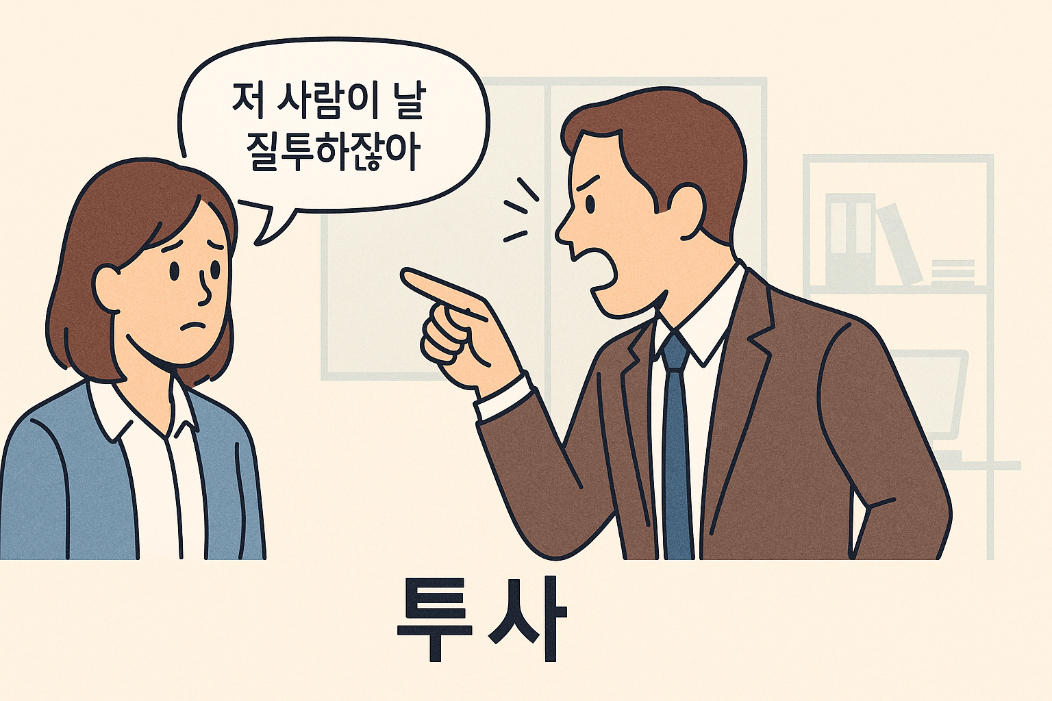 투사 방어기제 사례 일러스트