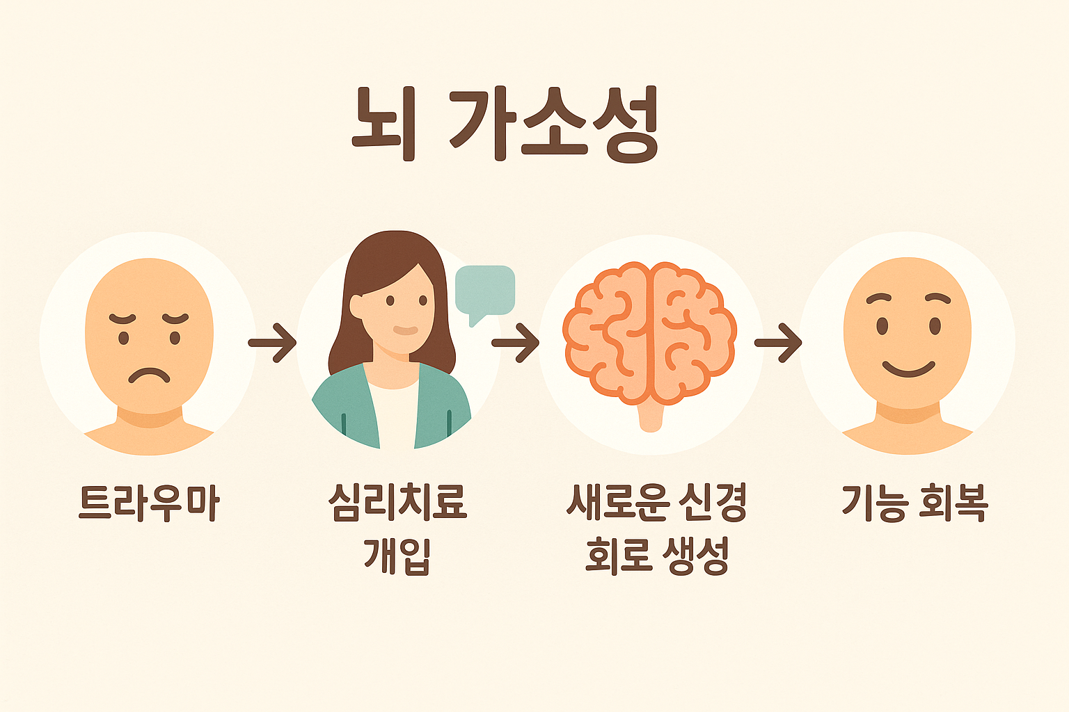 뇌 가소성과 회복 가능성 인포그래픽