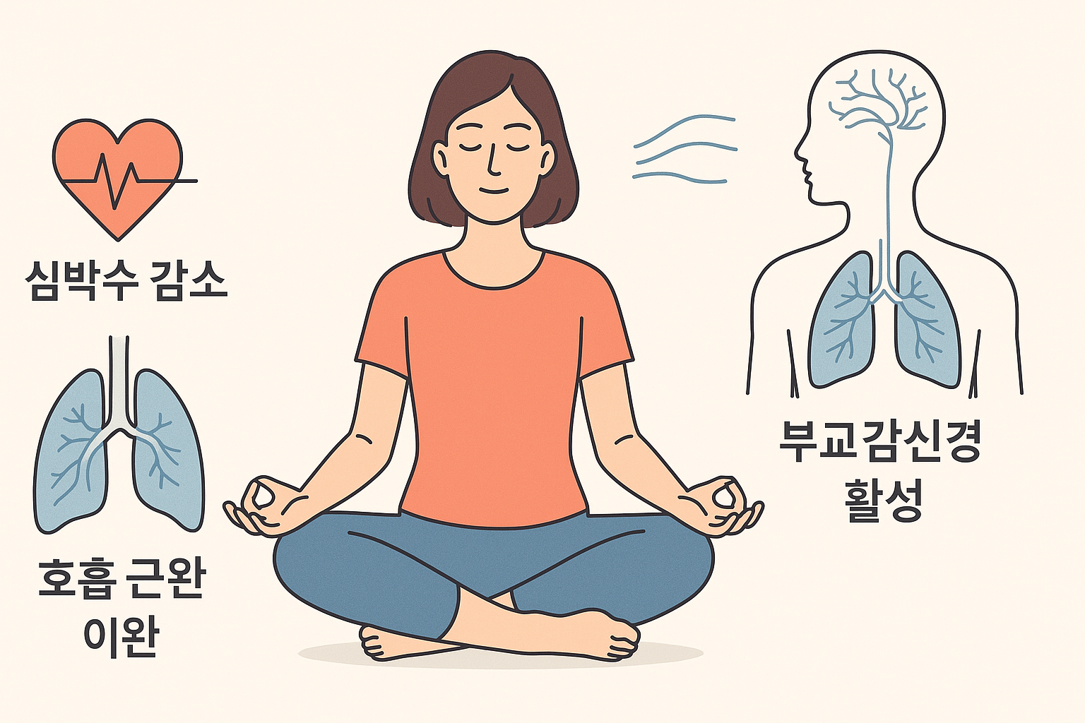 명상이 자율신경계에 미치는 효과 일러스트