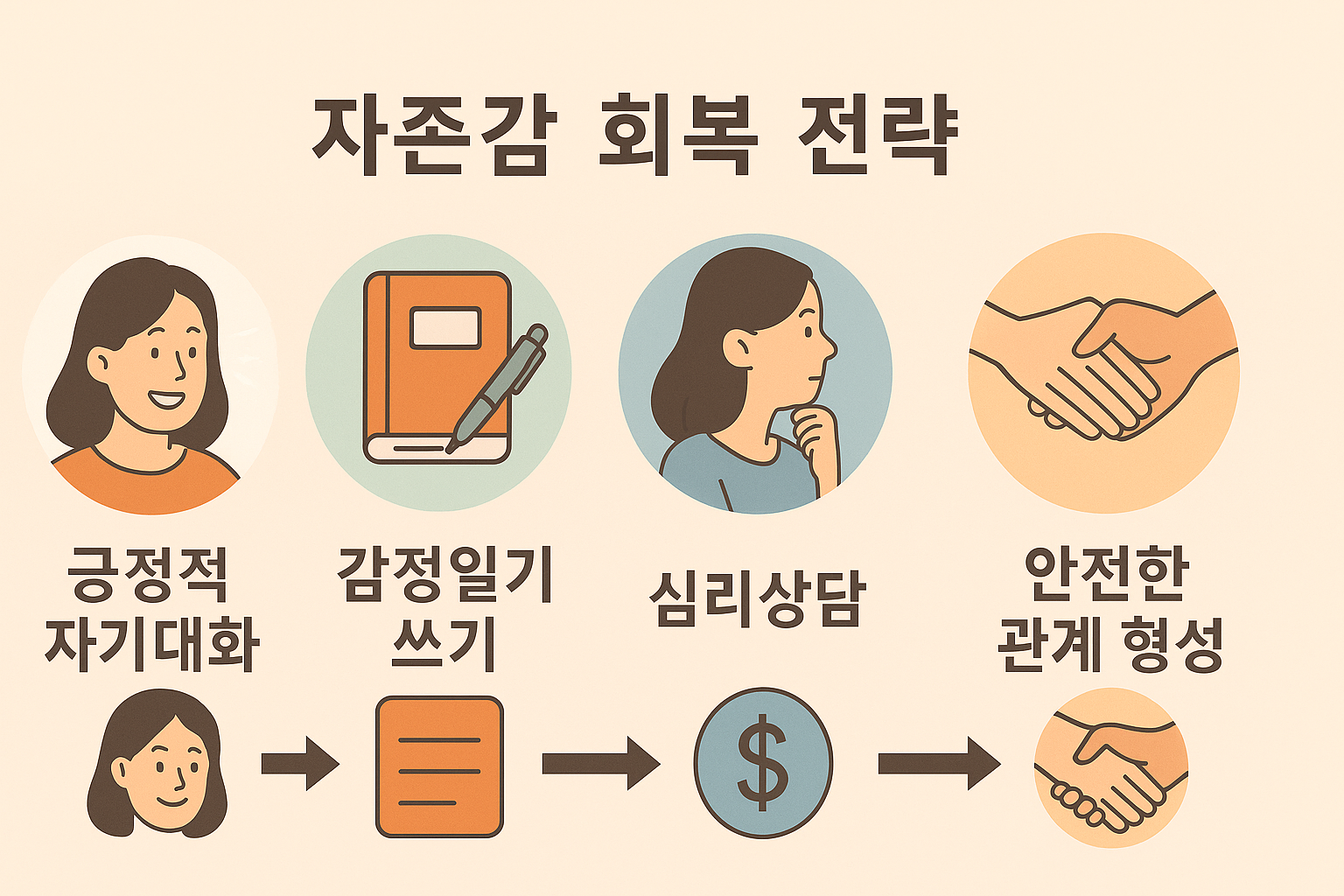 자존감 회복 전략 인포그래픽