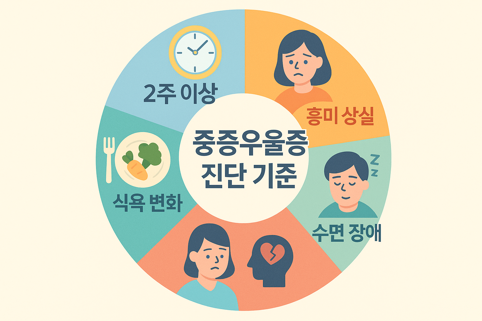 중증우울증 진단 기준 인포그래픽
