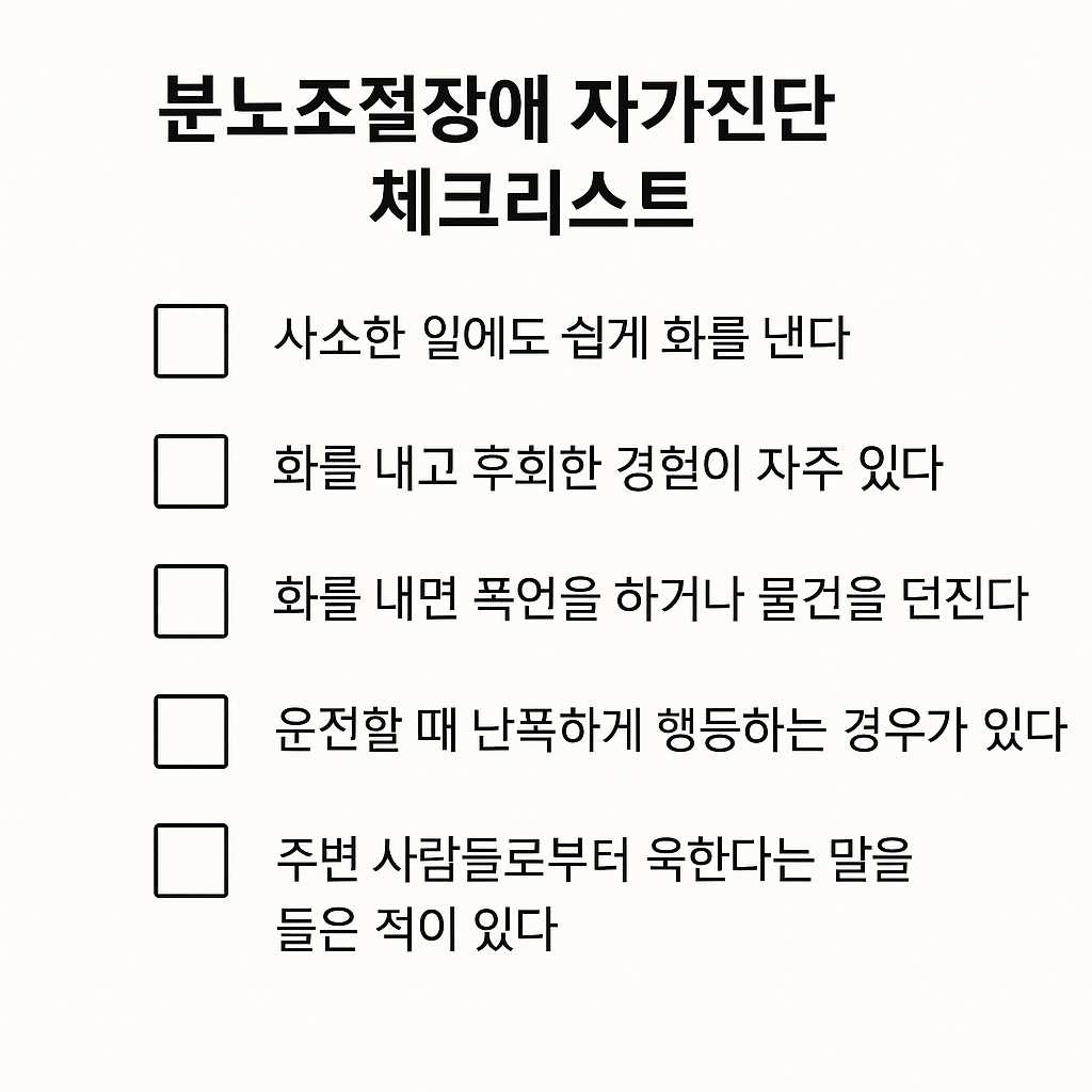 분노조절장애 자가진단 인포그래픽